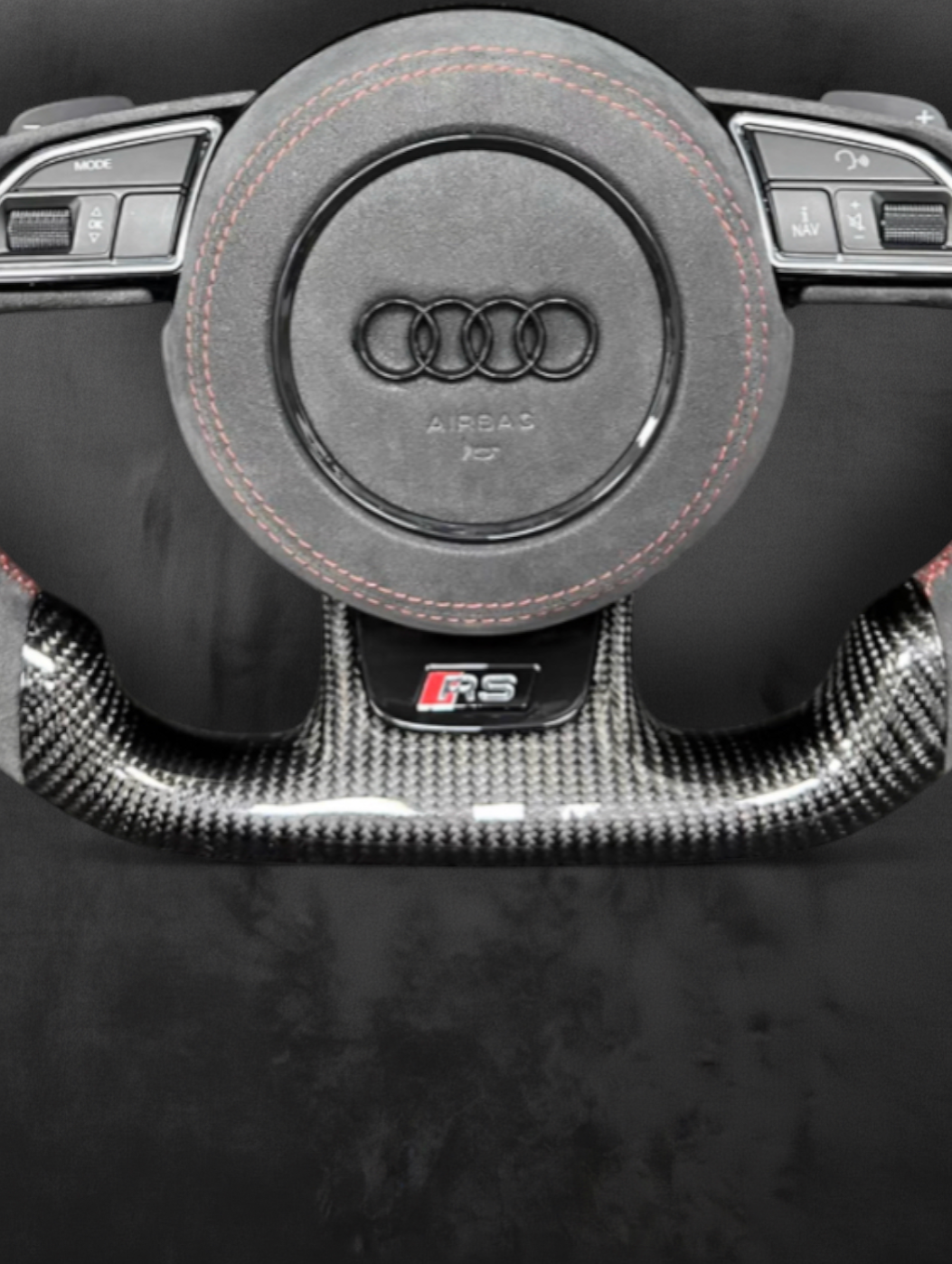 Custom Audi Alcantara/Carbon Steering Wheel – German stripe