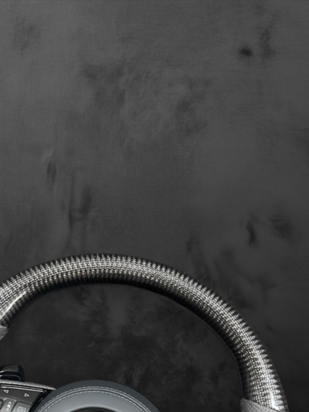 Custom Audi Carbon fiber Steering Wheel – Grey Perforated Leather Grip