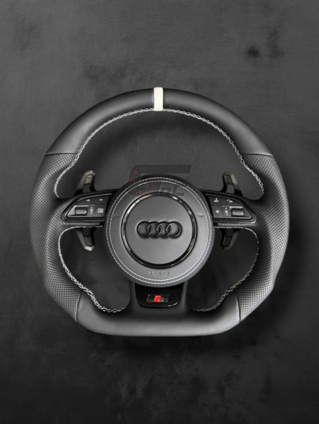 Custom Audi Leather Steering Wheel – White stripe
