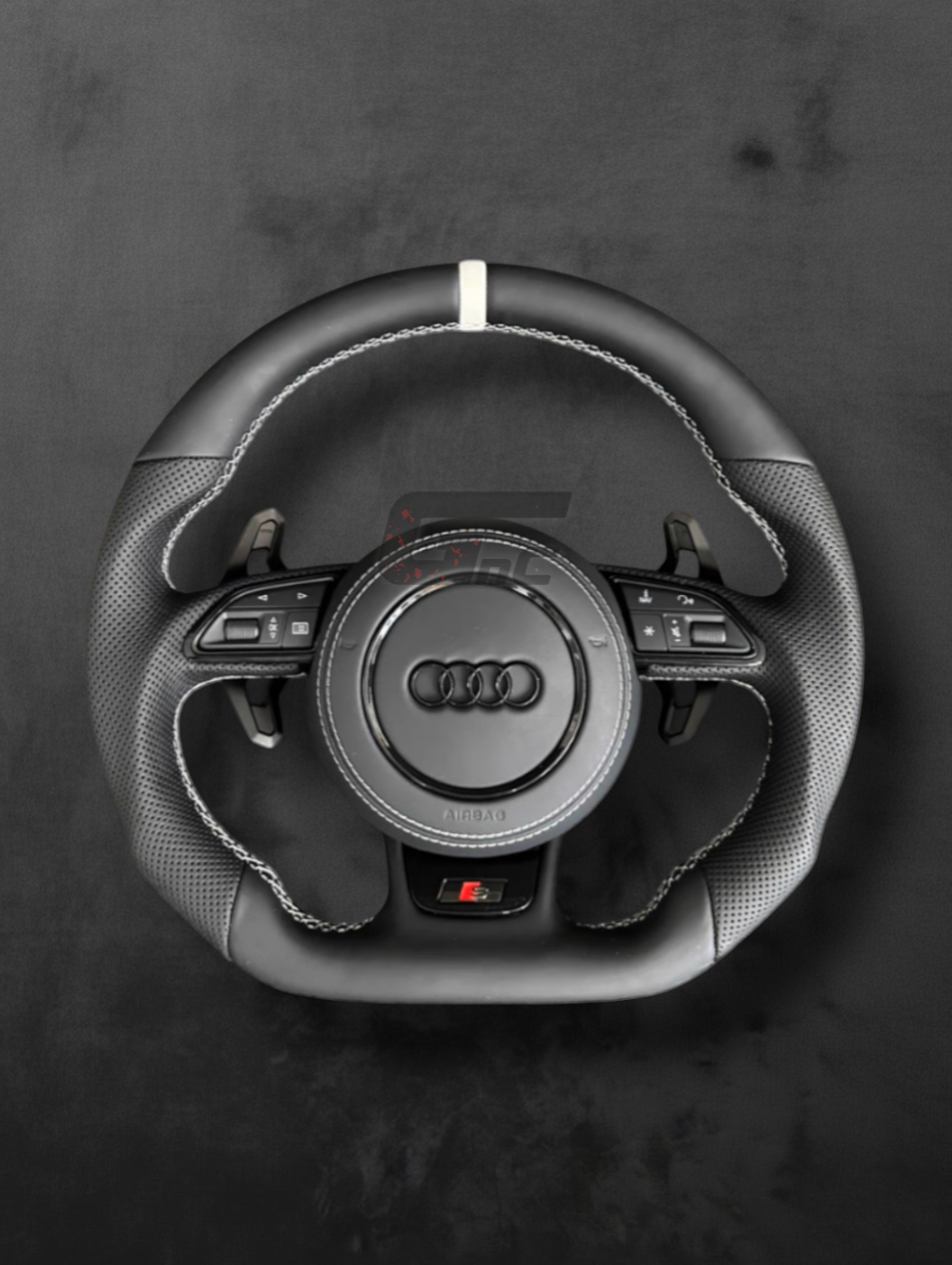 Custom Audi Leather Steering Wheel – White stripe