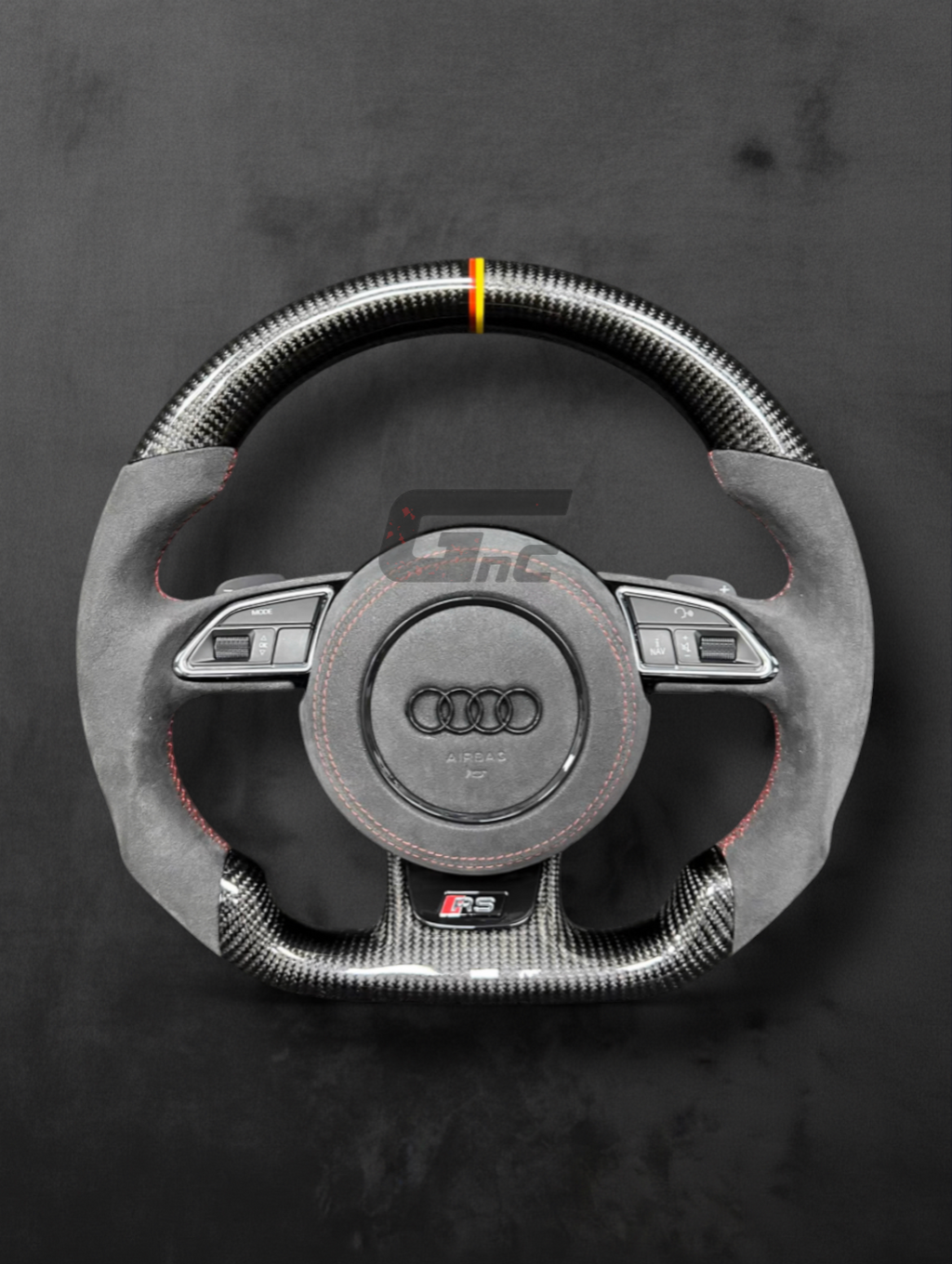 Custom Audi Alcantara/Carbon Steering Wheel – German stripe