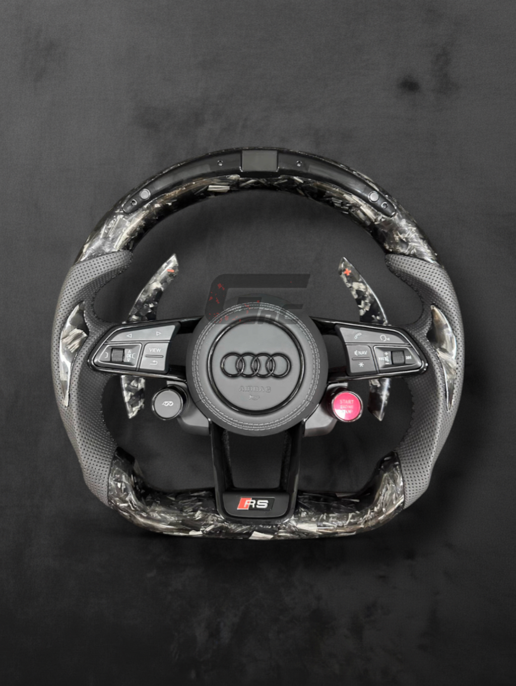 Custom Audi Forged Carbon LED Steering Wheel  – Thumb Grip – R8 buttons edition