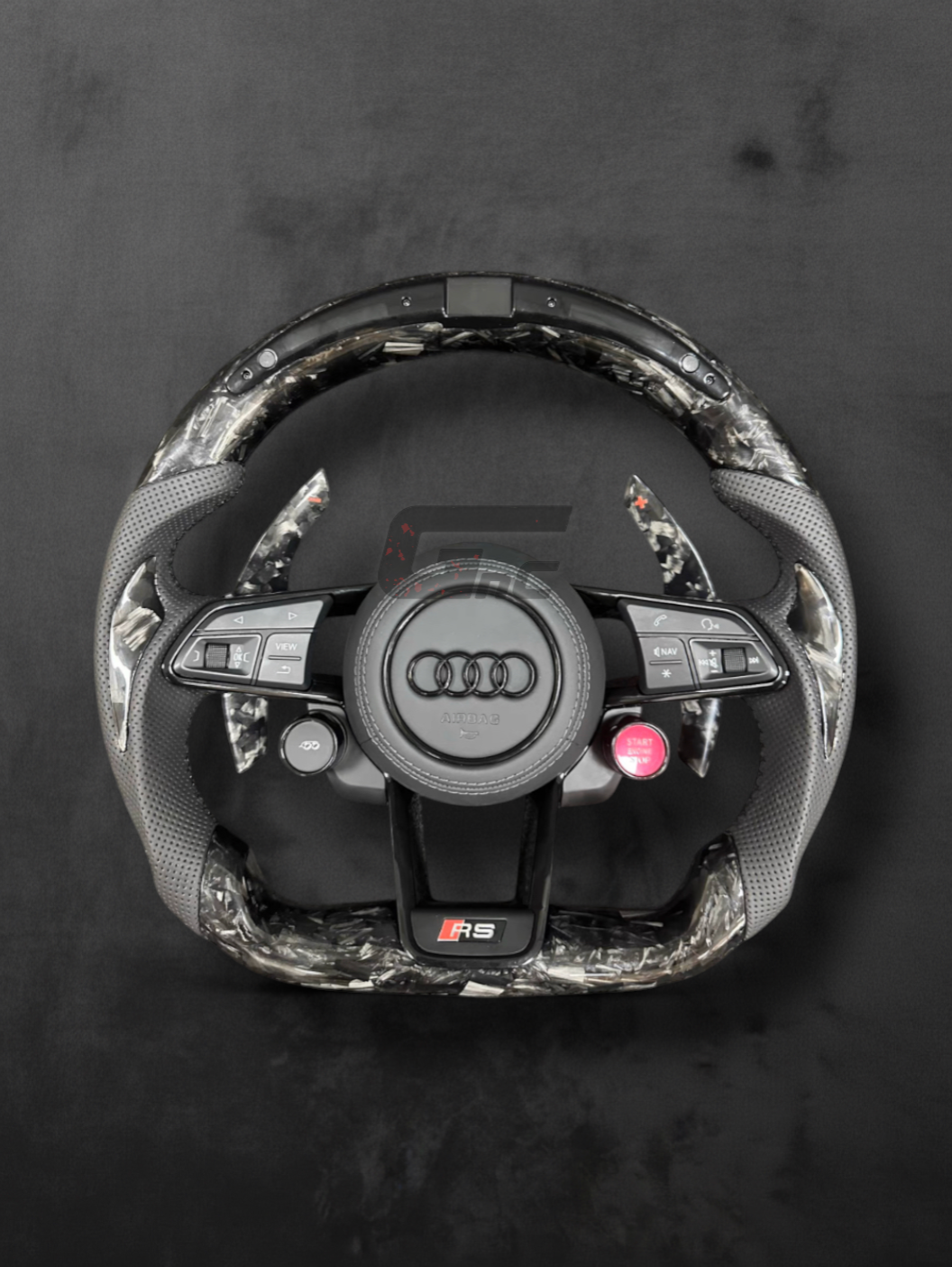 Custom Audi Forged Carbon LED Steering Wheel  – Thumb Grip – R8 buttons edition