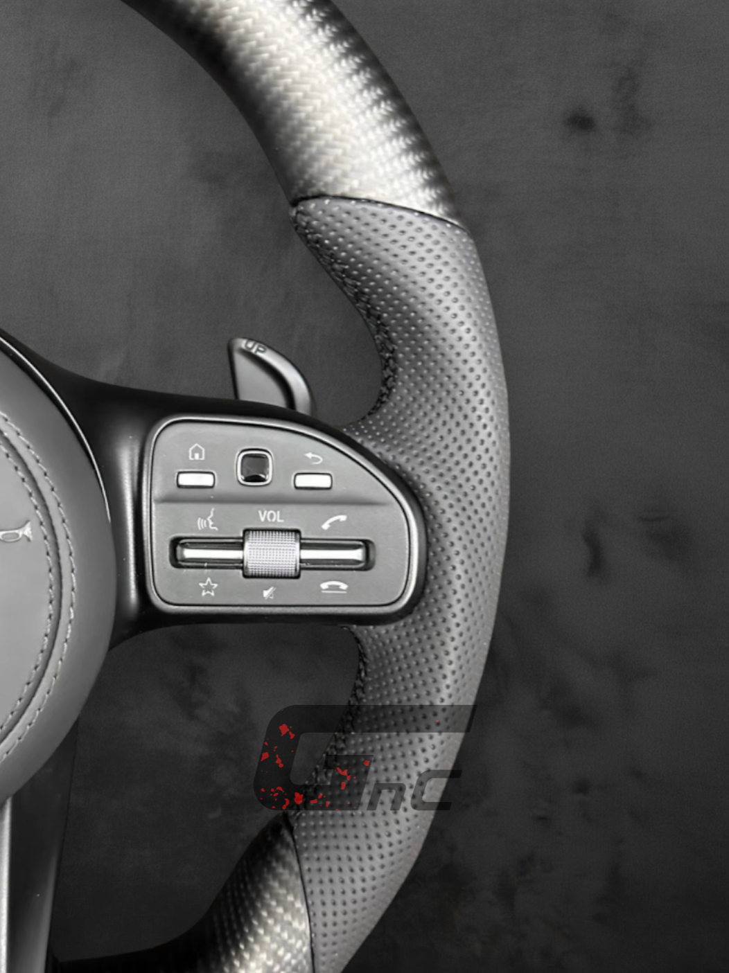 Custom AMG Matte Carbon fiber Steering Wheel – Grey Edition