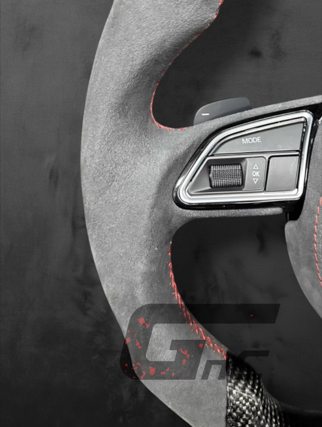 Custom Audi Alcantara/Carbon Steering Wheel – German stripe