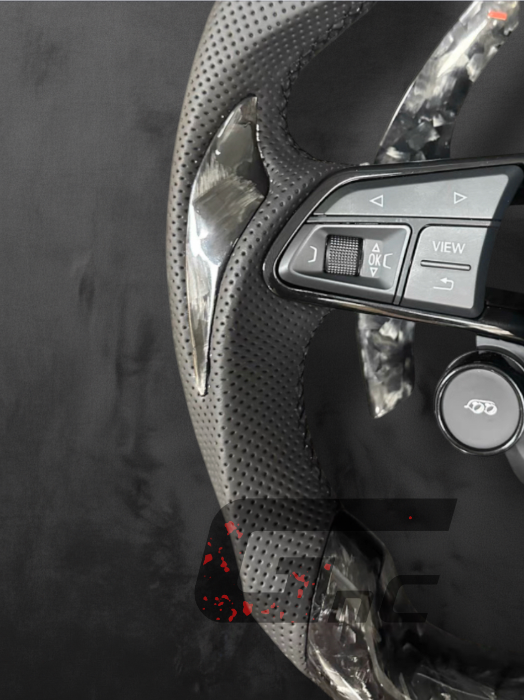 Custom Audi Forged Carbon LED Steering Wheel  – Thumb Grip – R8 buttons edition