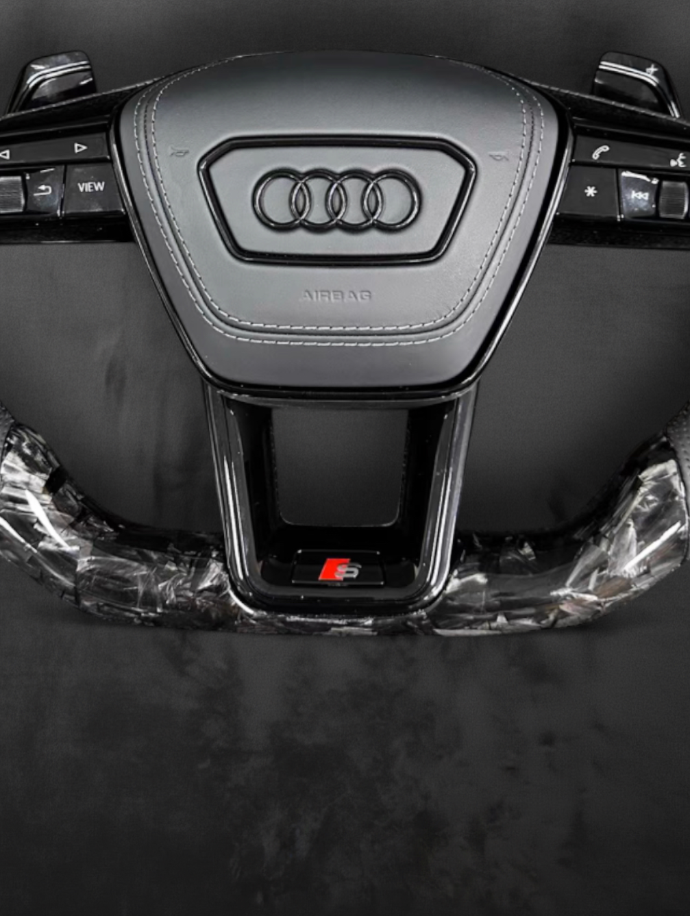 Custom Forged Carbon Audi Steering Wheel – Grey Grip